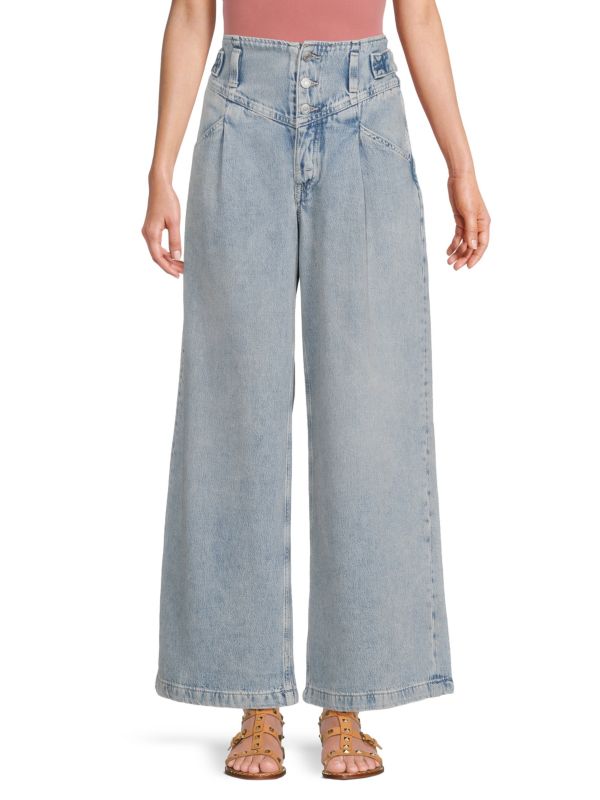 Free People Care Super Sweeper High Rise Wide Leg Jeans